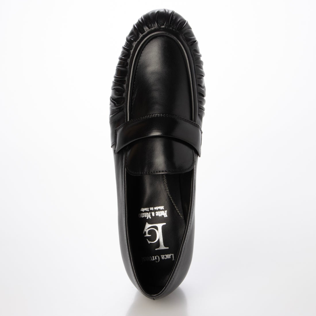 ルカ グロッシ Luca Grossi ギャザーローファー （ブラック