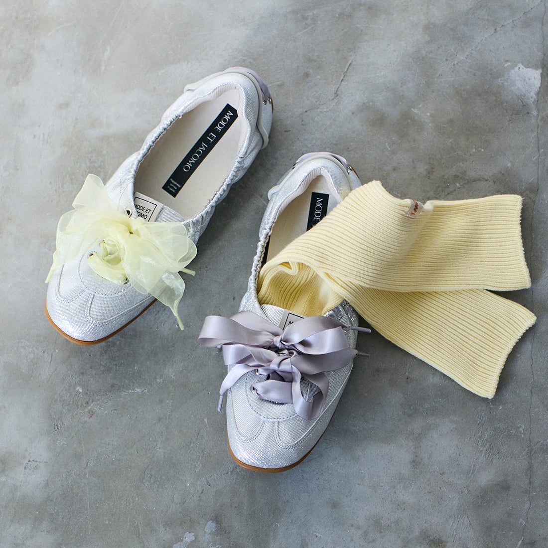 モード エ ジャコモ MODE ET JACOMO バレエスニーカー （シルバーキジ