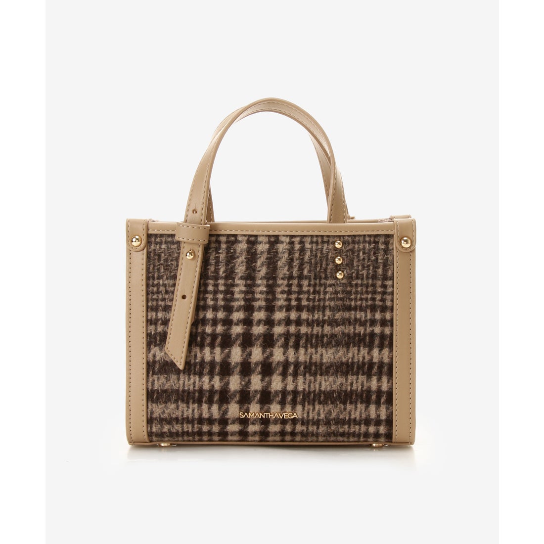 サマンサベガ SAMANTHAVEGA チェック横型ショルダーバッグ (ブラウン