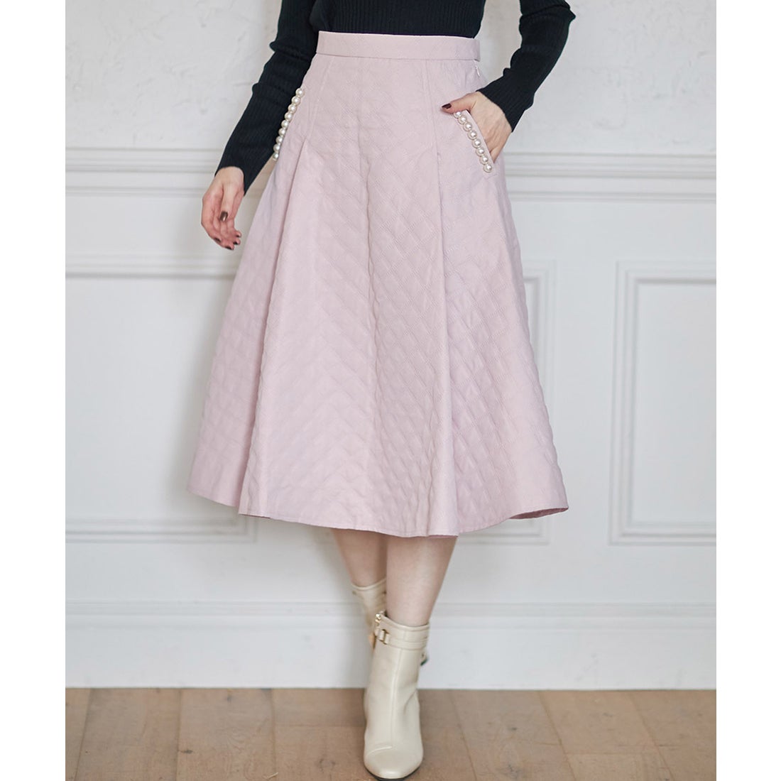 トッコクローゼット tocco closet ポケットパール付きエンボス