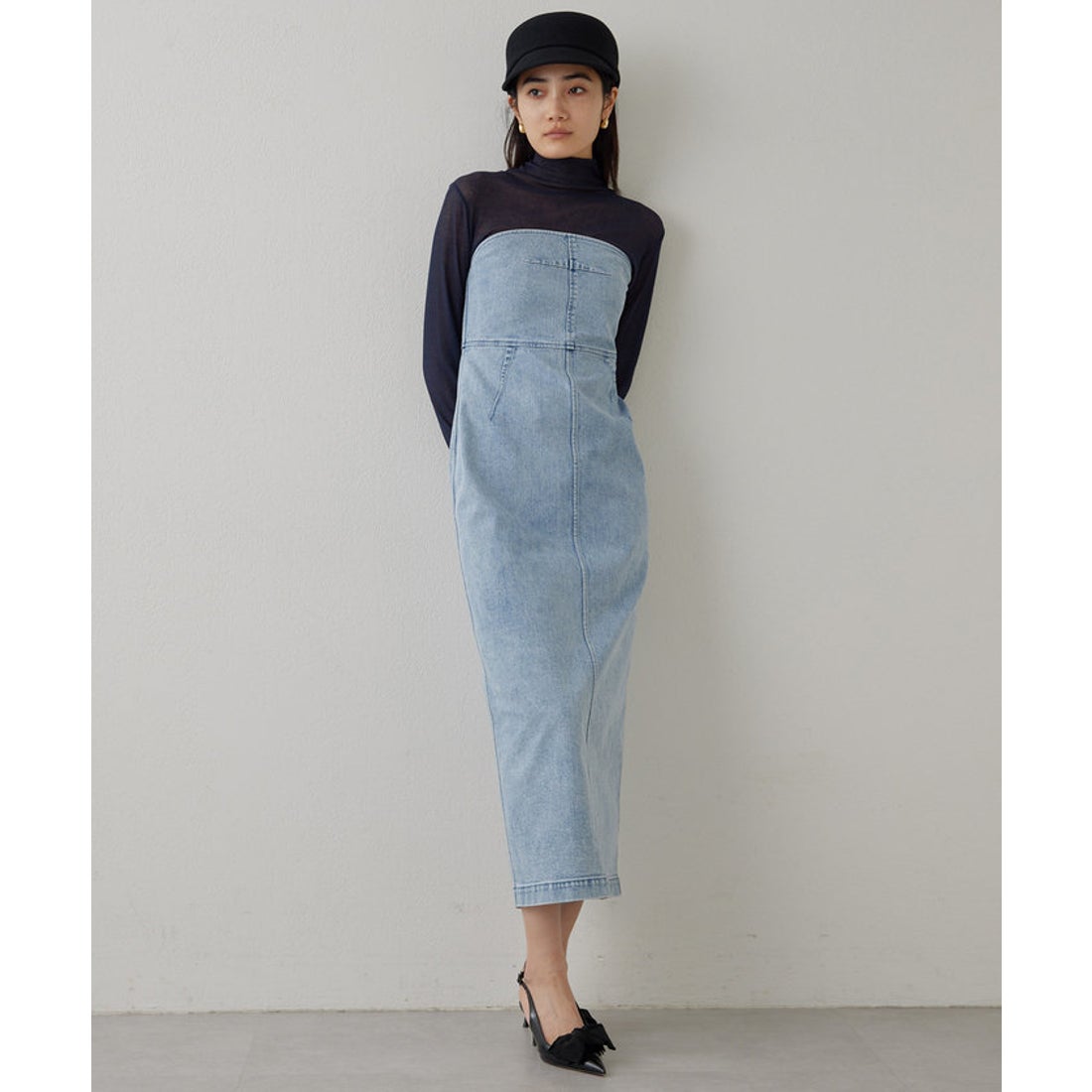 ウィムガゼット Whim Gazette DENIMベアトップワンピース （indigo