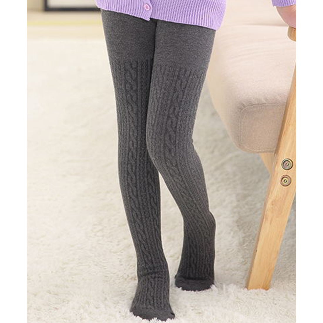 テディショップ Teddyshop キッズ ケーブル編みストレッチタイツ