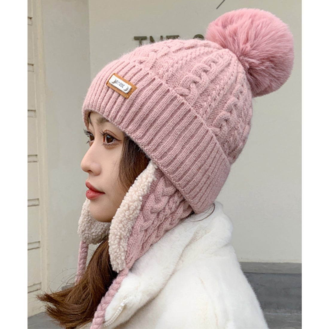 テディショップ Teddyshop レディース プードルウール風耳当てボンボン