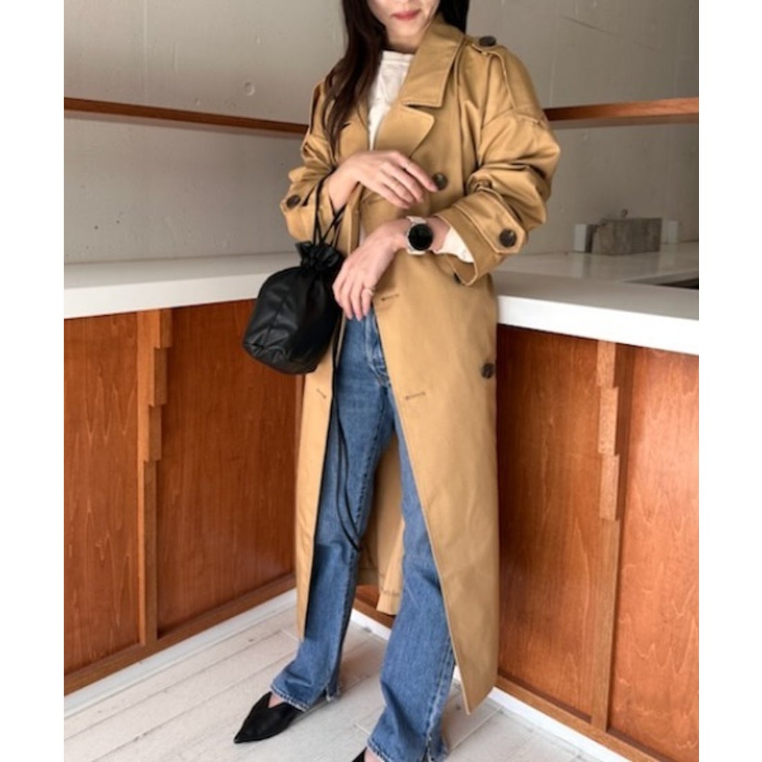 MAISON BREEZE 【SETUP7】アウター トレンチコート ダブルブレスト