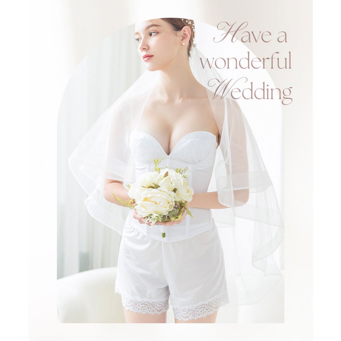 ガルニ ピアス-FOUR SIS & Co. ブライダルインナー Vカットビスチェ C75