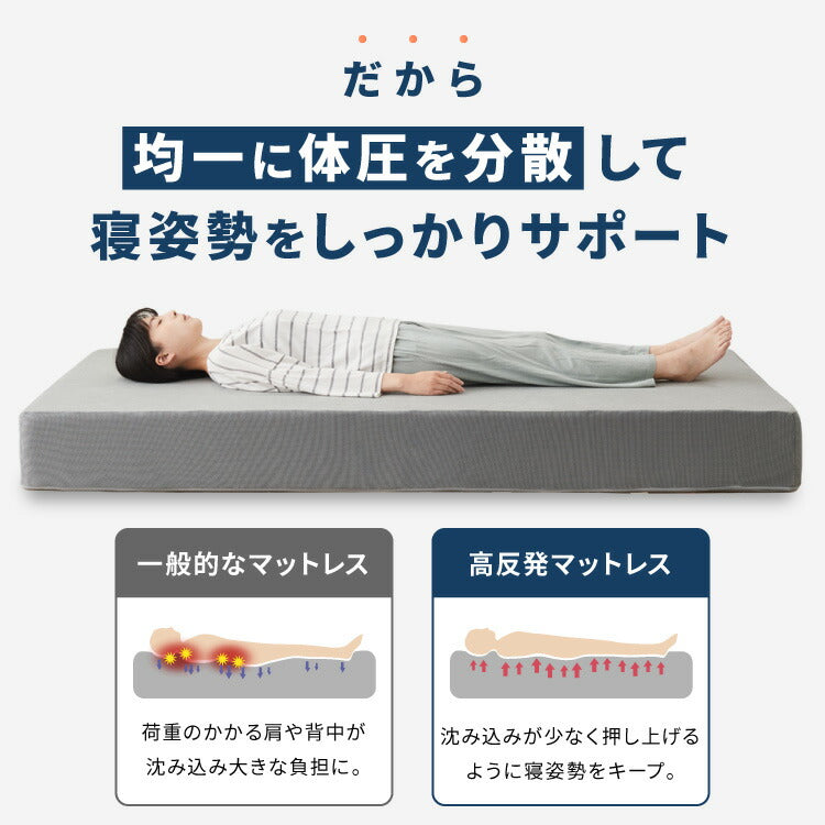 高反発マットレス セミシングル 極厚20cm 高密度 30D 高反発 300N 硬め