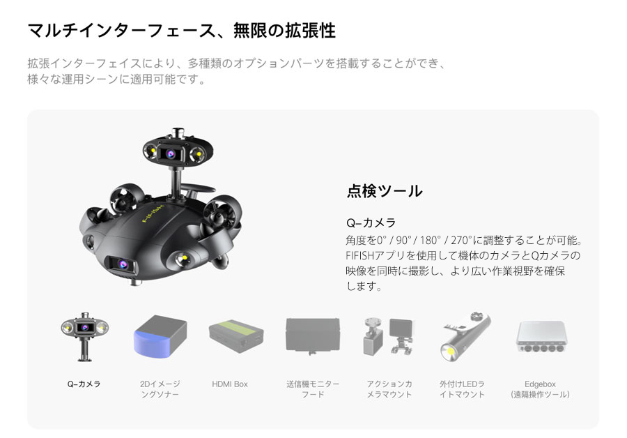 QYSEA FIFISH V6 EXPERT 水中ドローン 100mケーブル + EPPボックス付き