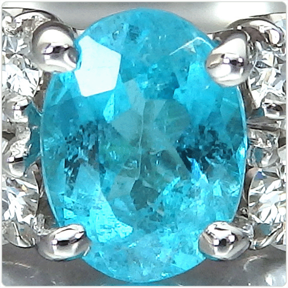 みぃ パライバトルマリン 中宝研鑑別付0.140ct K10WGリング パライバ