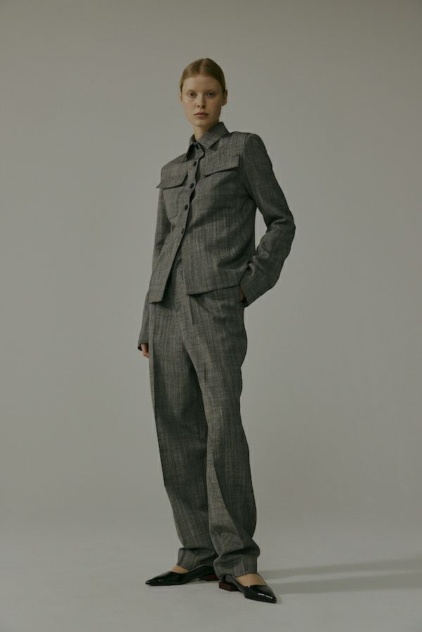 CINOH - WOOL SHIRT JACKET / ウールシャツジャケット (トップグレー