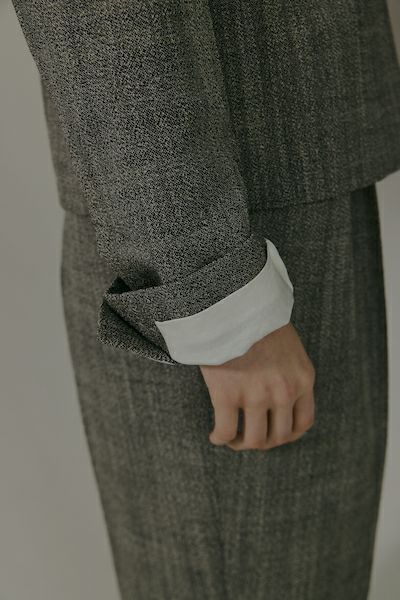 CINOH - WOOL SHIRT JACKET / ウールシャツジャケット (トップグレー