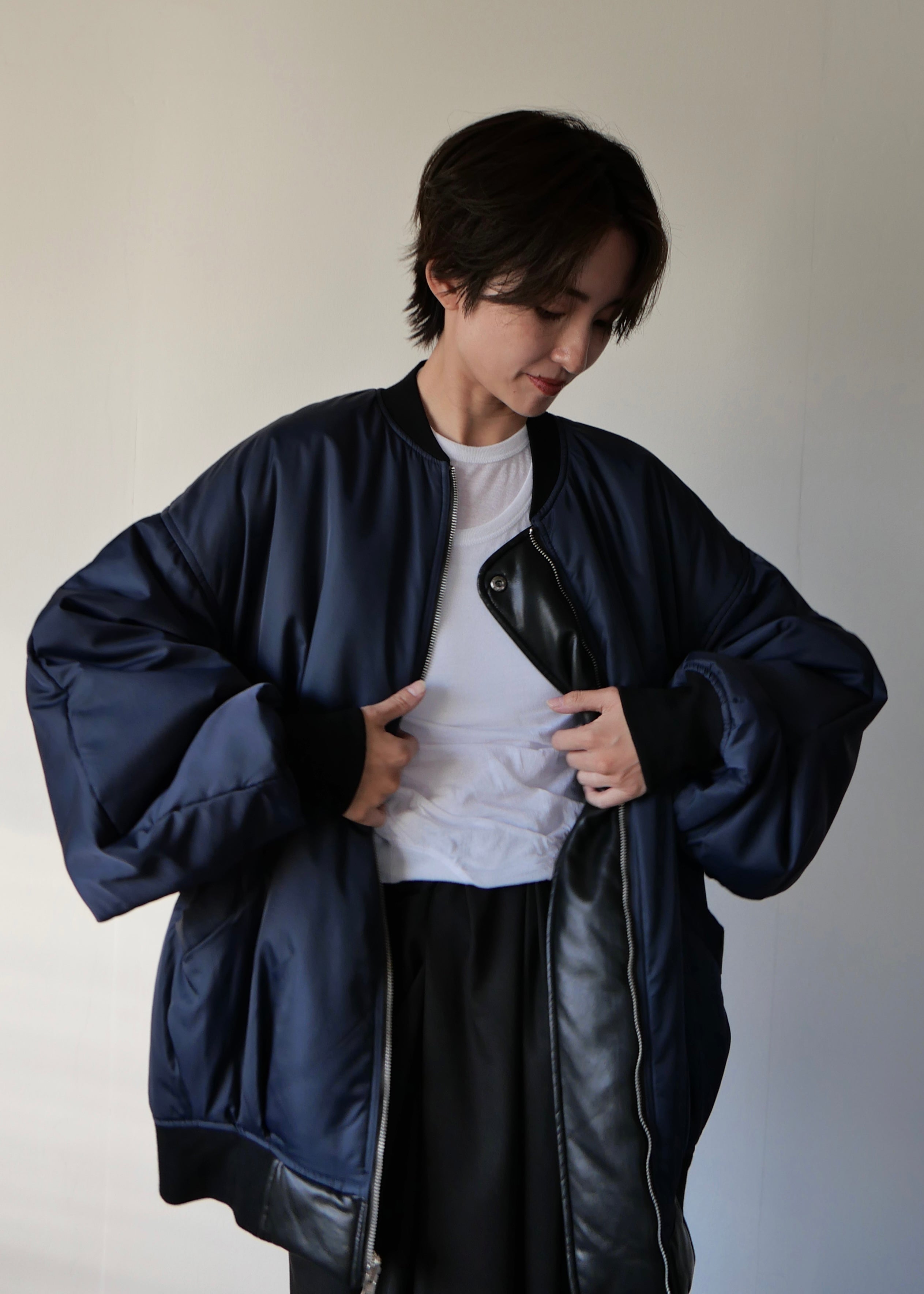 リバーシブルオーバーブルゾン-BLACK- – SH_KI