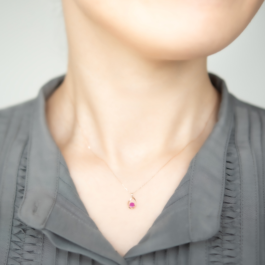 ネックレス K10ピンクゴールド ルビー アクセサリーPePe オンラインストア