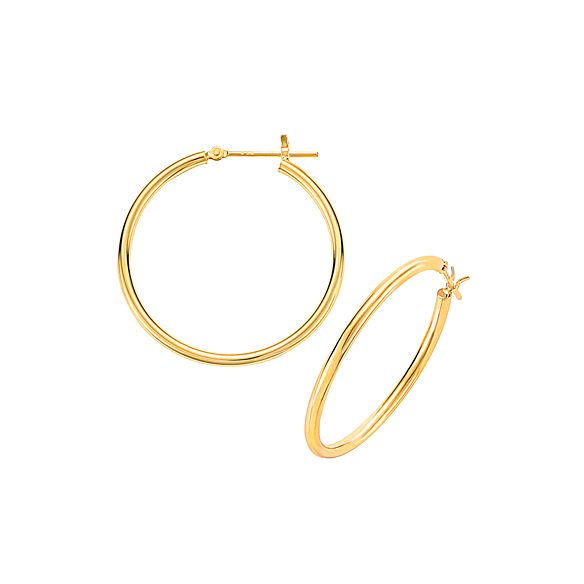 K18イエローゴールド フープピアス 30mm | 高品質 金・プラチナ