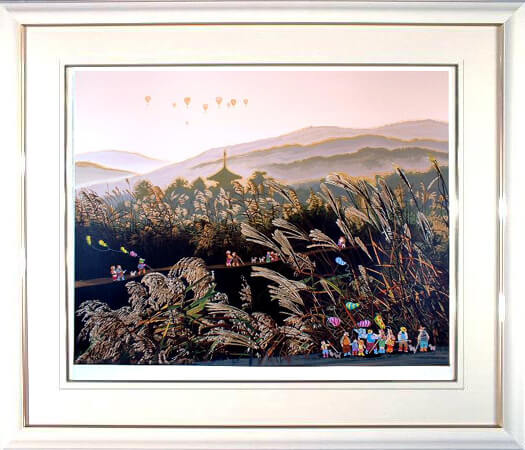 楽天市場】ヒロヤマガタ シルクスクリーン 2000 玄宮園 日本の