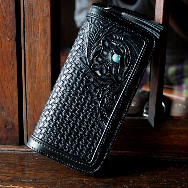 バイカーズウォレット 長財布 カービングウォレット ラウンド