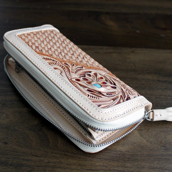 バイカーズウォレット 長財布 カービングウォレット ラウンド