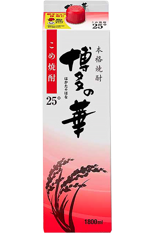 博多の華 福徳長酒類 本格米焼酎 こめ 25度 紙パック 1.8L（1800ml） 6