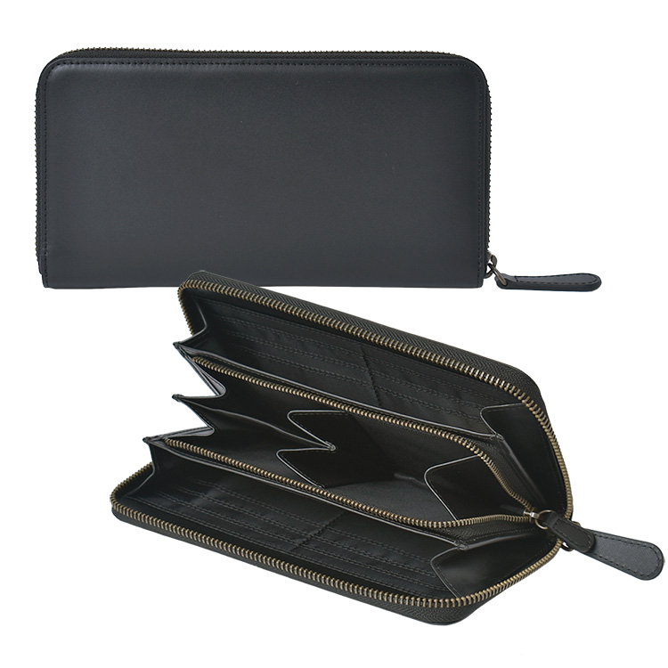 MGSABLE 長財布 レディース メンズ 本革 ラウンド 財布 ブラウン