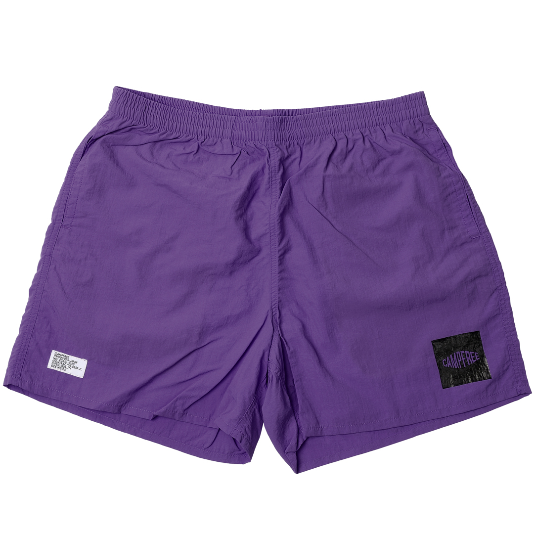 ショートパンツ メンズ 大きめ CAMPFREE 涼しい 刺繍ロゴ ナイロン