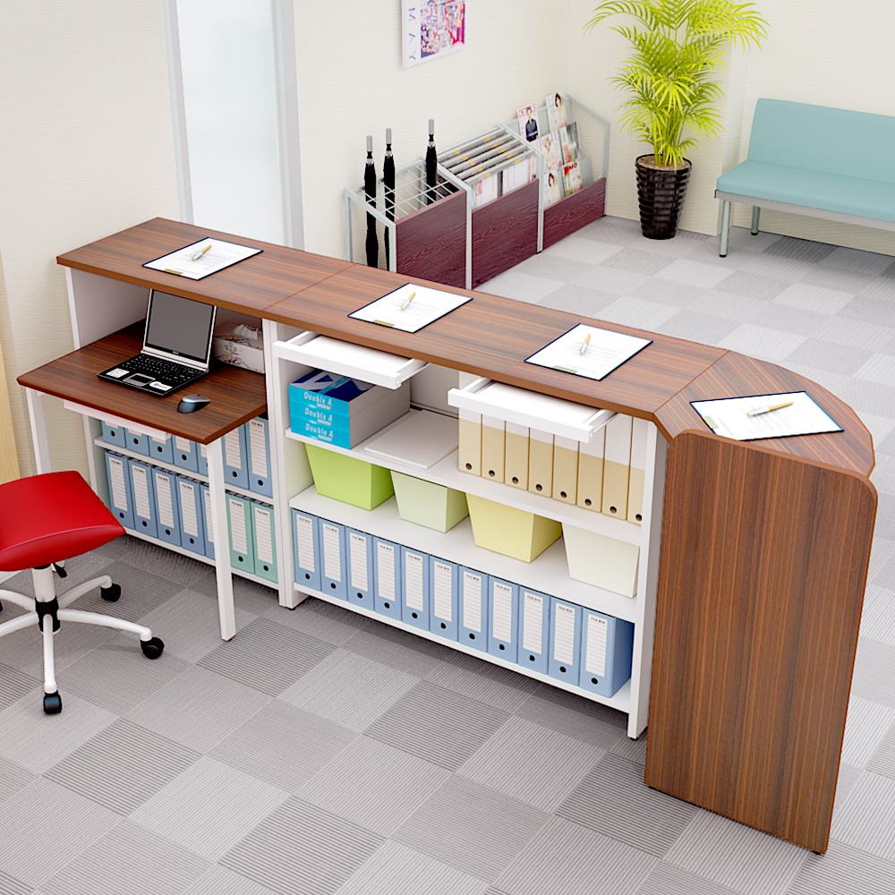 家具のAKIRA ハイカウンター 幅150cm用デスク 受付カウンター ホワイト