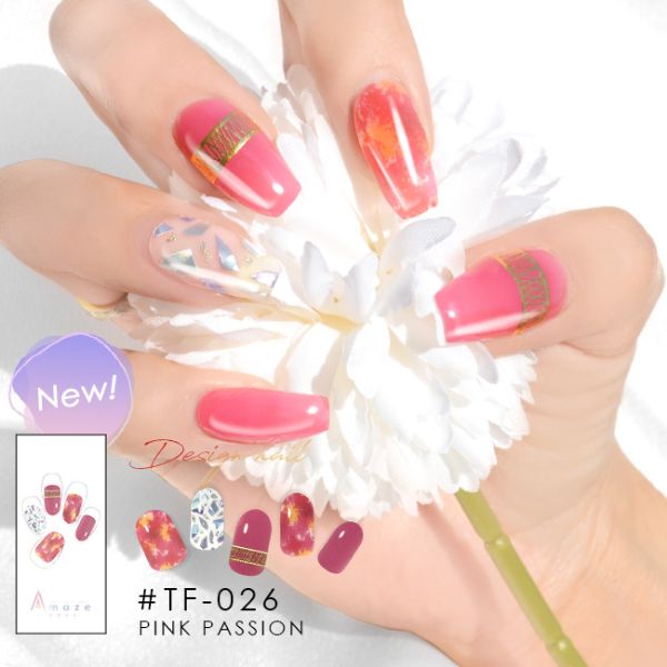 AMAZE 【☆雑誌掲載☆ 】ジェルネイルシール AMAZE LILACIL 28枚 貼る