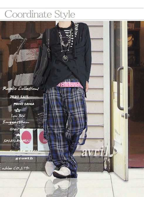 チェックパンツ メンズ サルエルパンツ 青 C ボトムス : ギフト