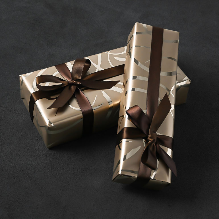 スペシャルラッピング 特別なギフトラッピング スパイラル柄 ゴールド