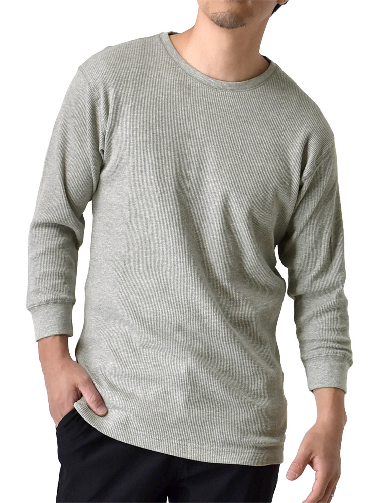 ARUGE（アルージェ） 7分袖Tシャツ ワッフル サーマル メンズ インナー