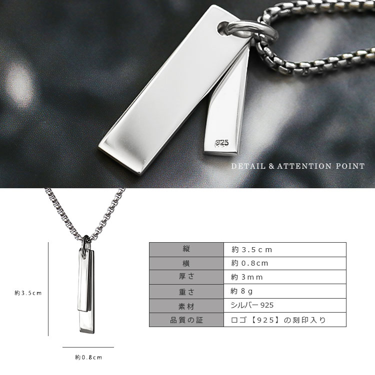 ネックレス シルバー925 メンズ レディース ペンダント チェーン付