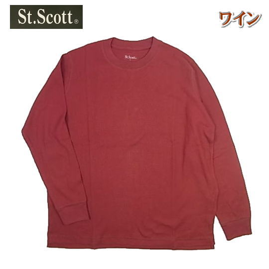 ロンT メンズ 無地 ワッフル生地 長袖Tシャツ M L LL 3L : アジアン