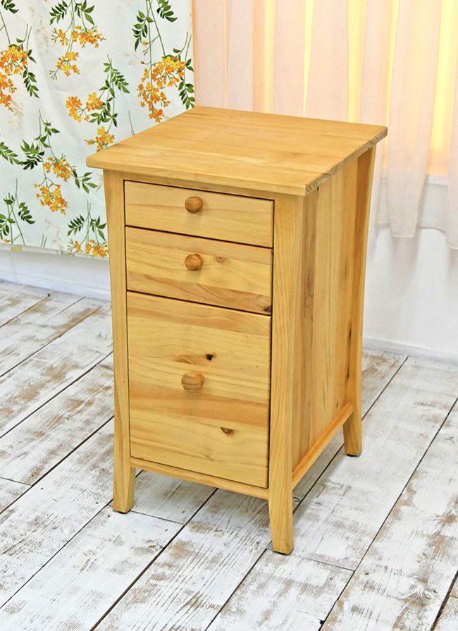 カントリーテイスト 木製 収納チェスト サイドチェストF03 ナチュラル