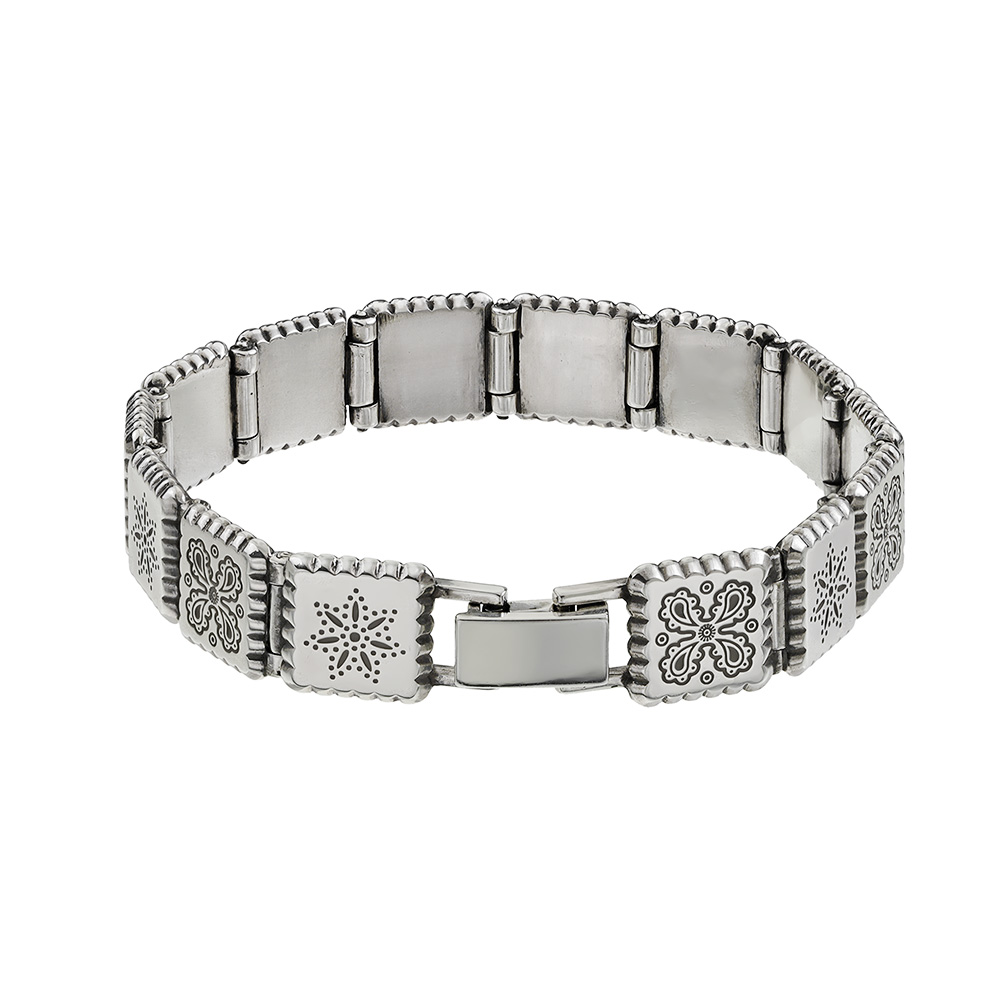 FLUI（フルイ） シルバー925 ペイズリー柄 ブレスレット メンズ