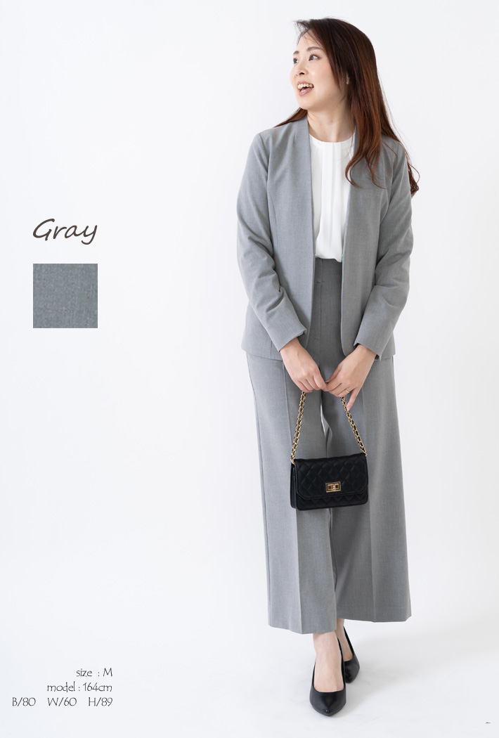 日本製」 セットアップ レディース セレモニー ワイドパンツスーツ