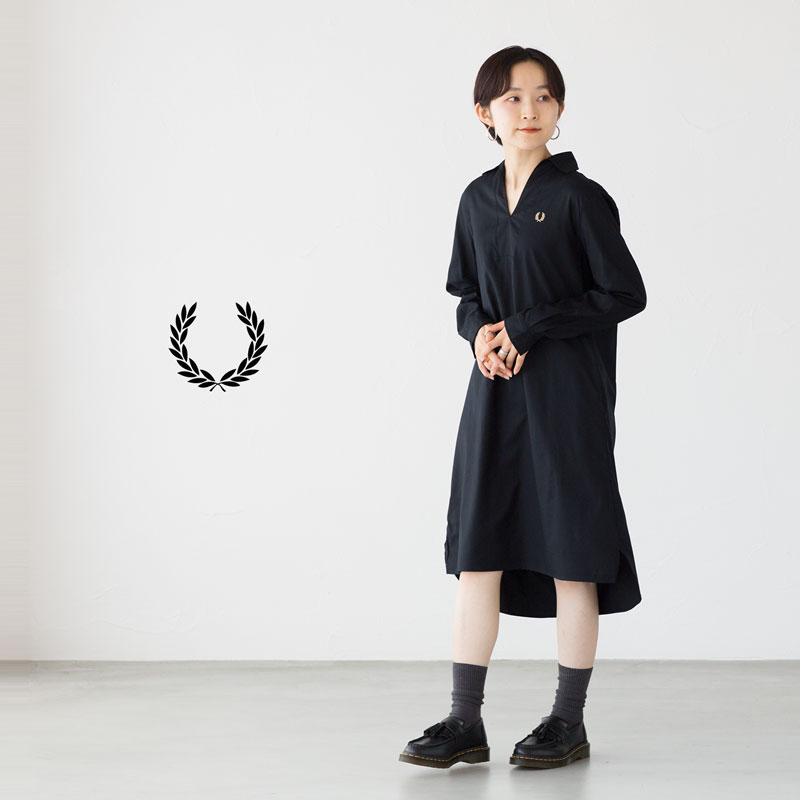 FRED PERRY（フレッドペリー） オープン カラー シャツ ドレス D8163