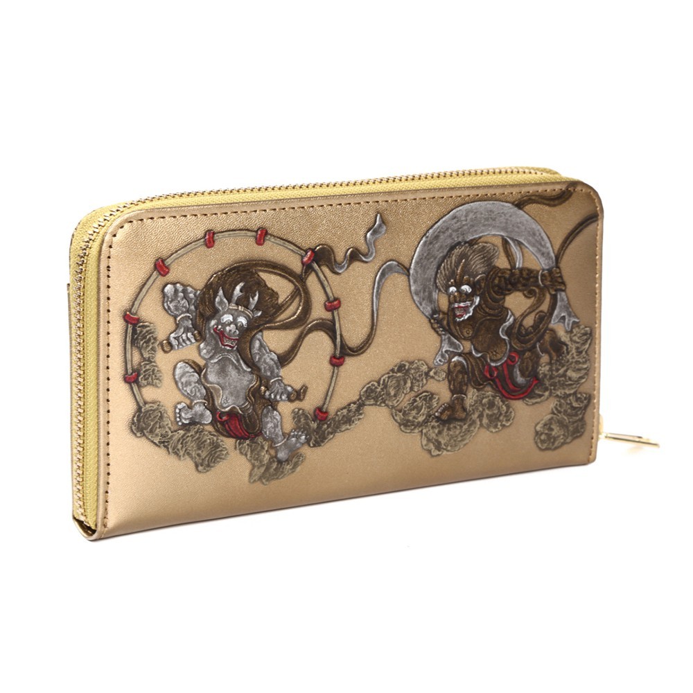 長財布 メンズ 財布 ラウンドファスナー 開運財布 金運財布 和柄 風神