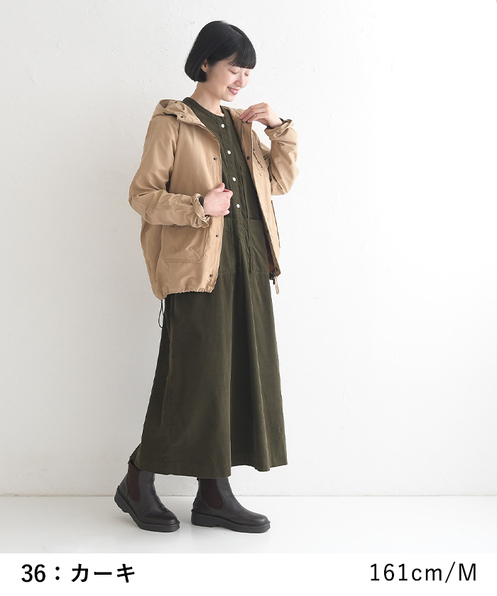 earth_eco_loco シャツワンピース 長袖 レディース コーデュロイ