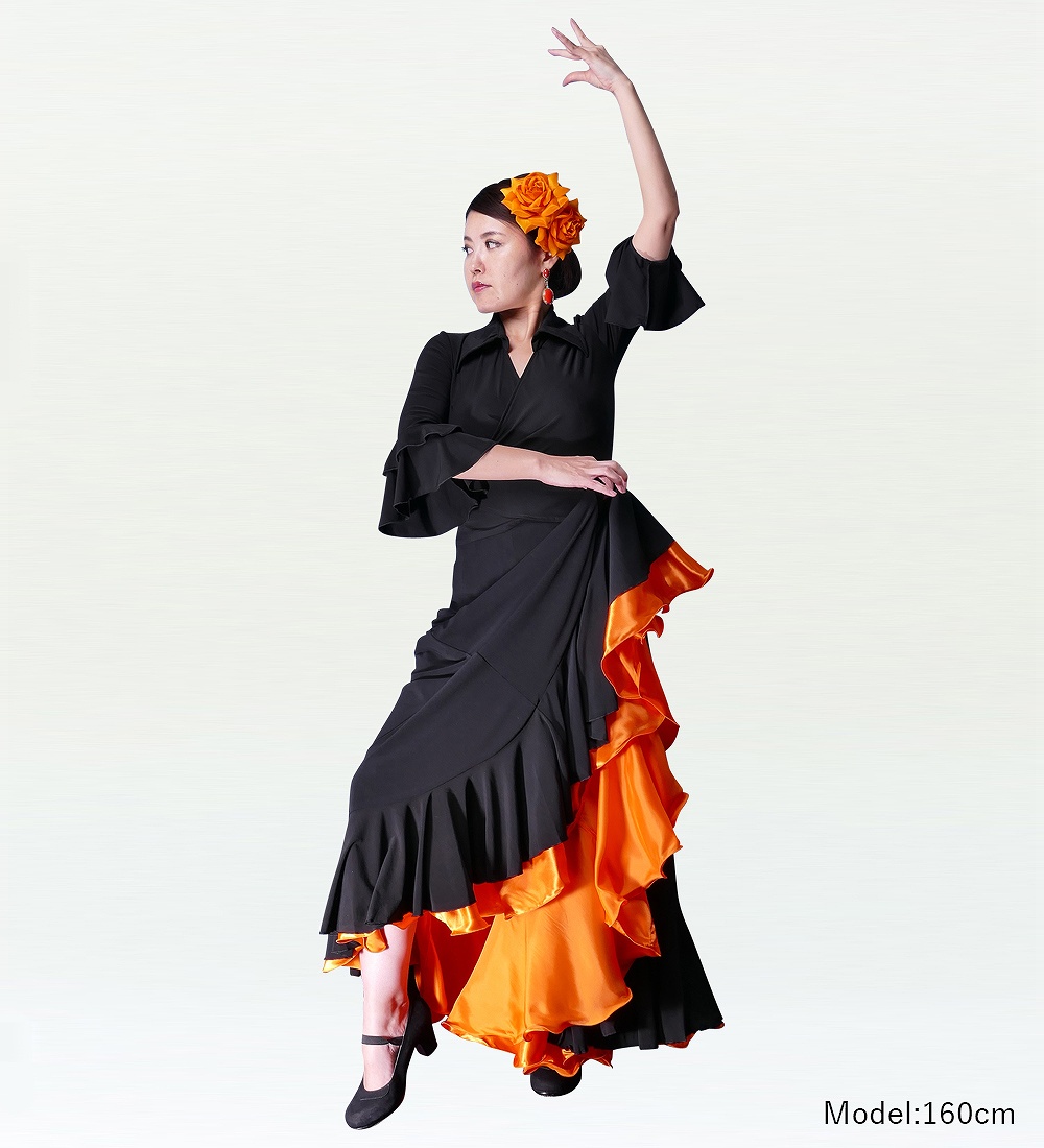 フラメンコ ペチコート オレンジ フリーサイズ 152o : emika - 通販