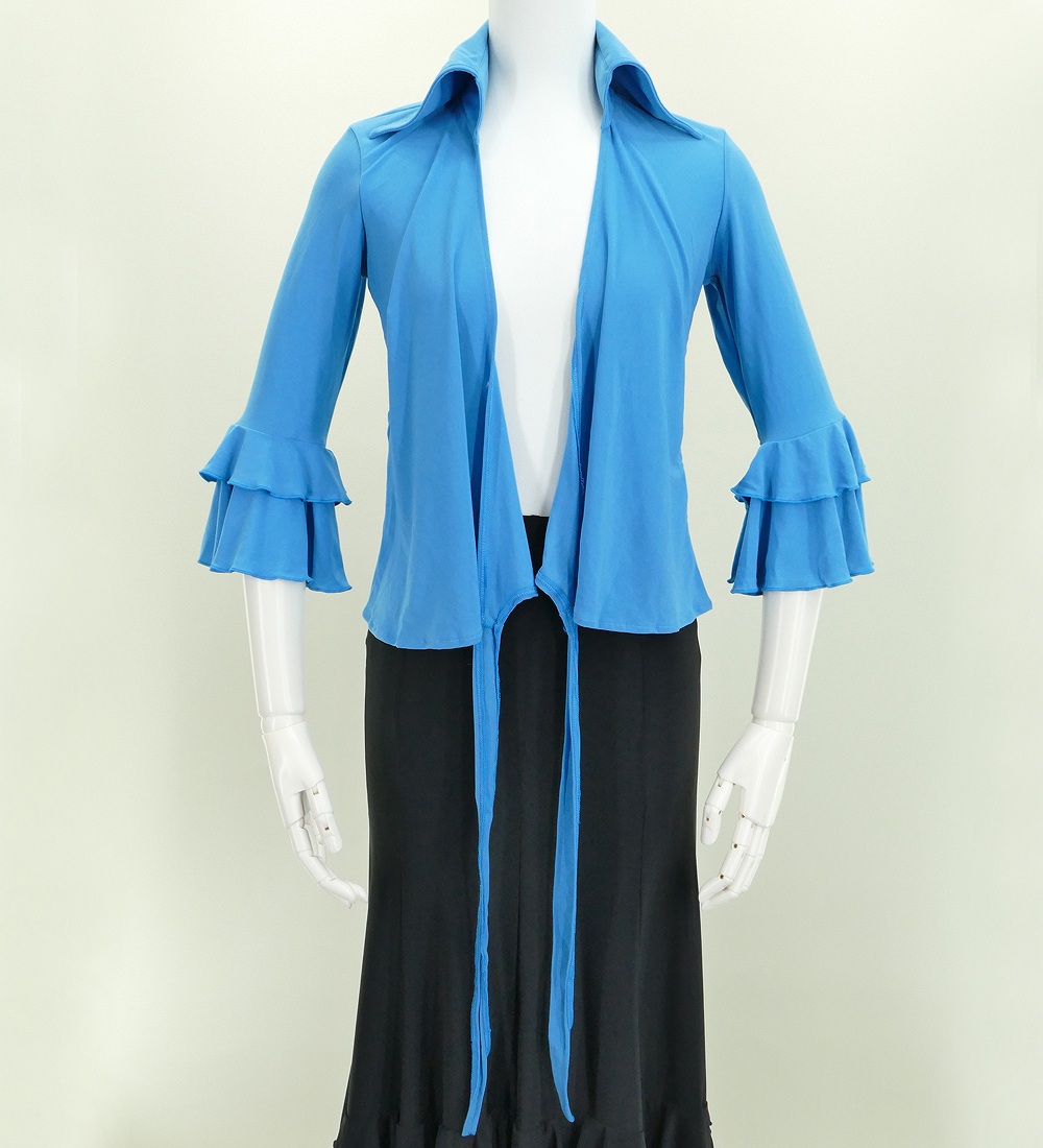 フラメンコ カシュクールブラウス ブルー フリーサイズ 1005 : emika