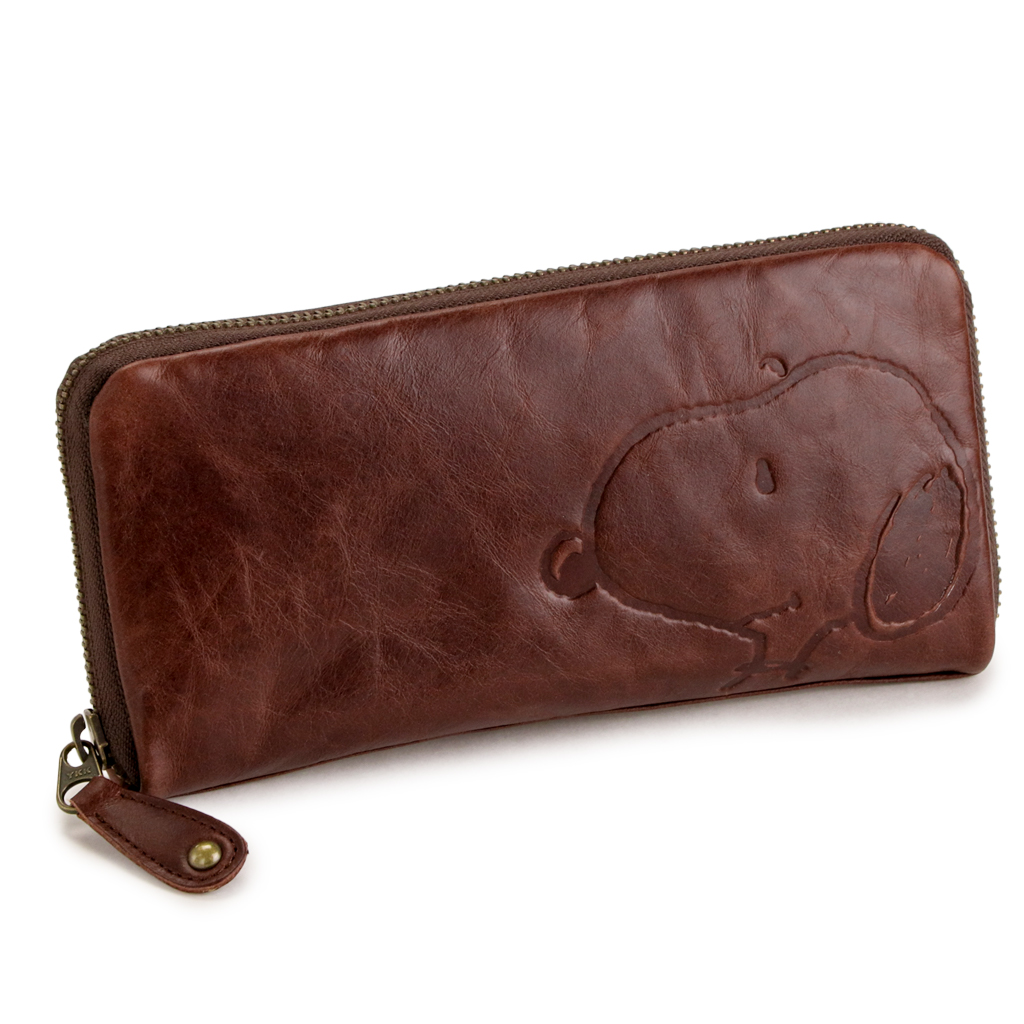 SNOOPY（スヌーピー） 長財布 本革 革 財布 レディース ラウンド