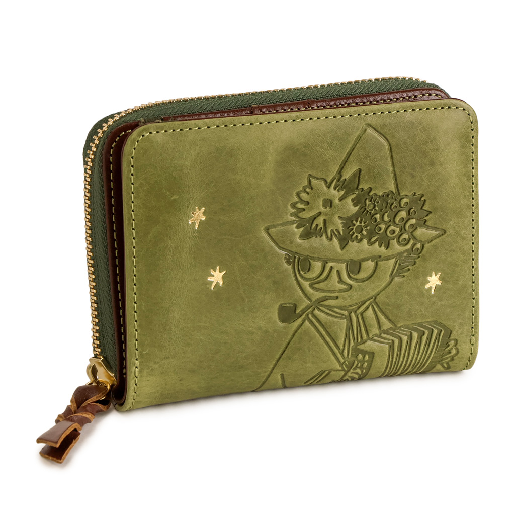 MOOMIN（ムーミン） 二つ折り財布 本革 ラウンドファスナー レディース