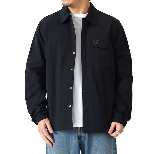 Fred Perry フレッドペリー ナイロン シャツジャケット M5684 黒