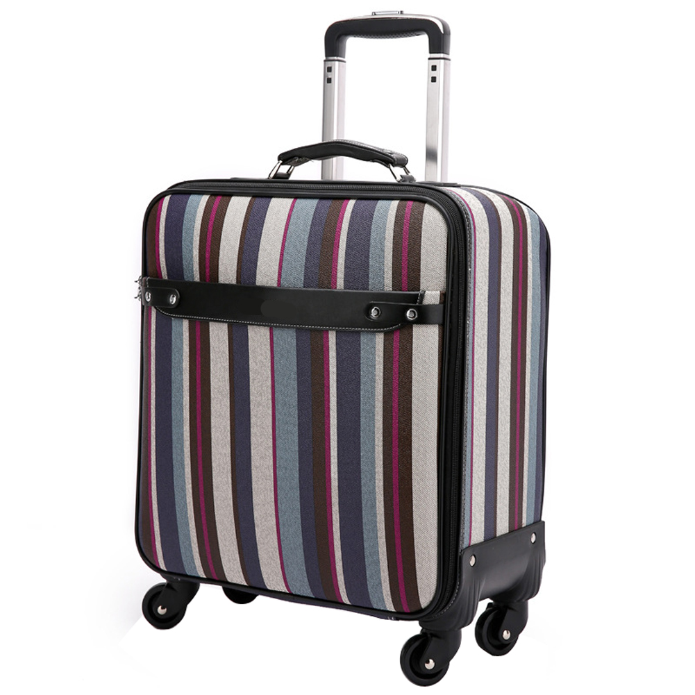 スーツケース Sサイズ ストライプ ソフト キャリーバッグ ファスナー