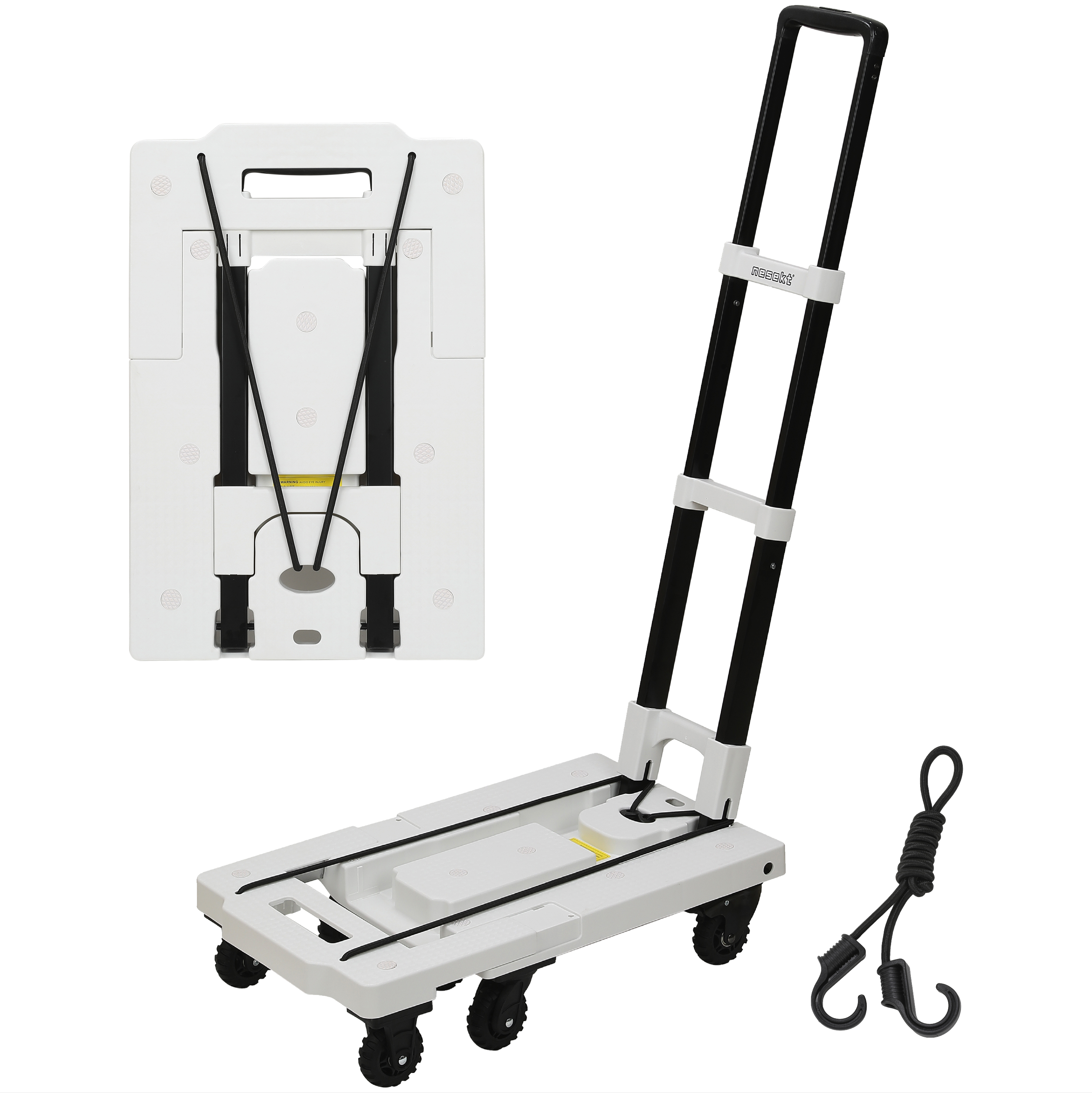 ネセクト]折りたたみ式台車 ストッパー付き静音車輪 耐荷重150kg 軽量