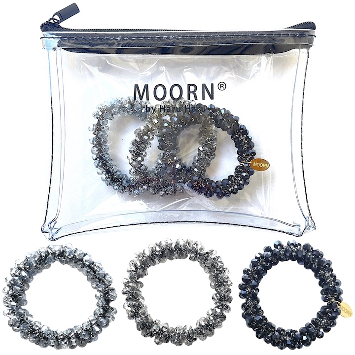 MOORN（モーン） ヘアゴム 3本セット ビーズ ヘアアクセサリー セット