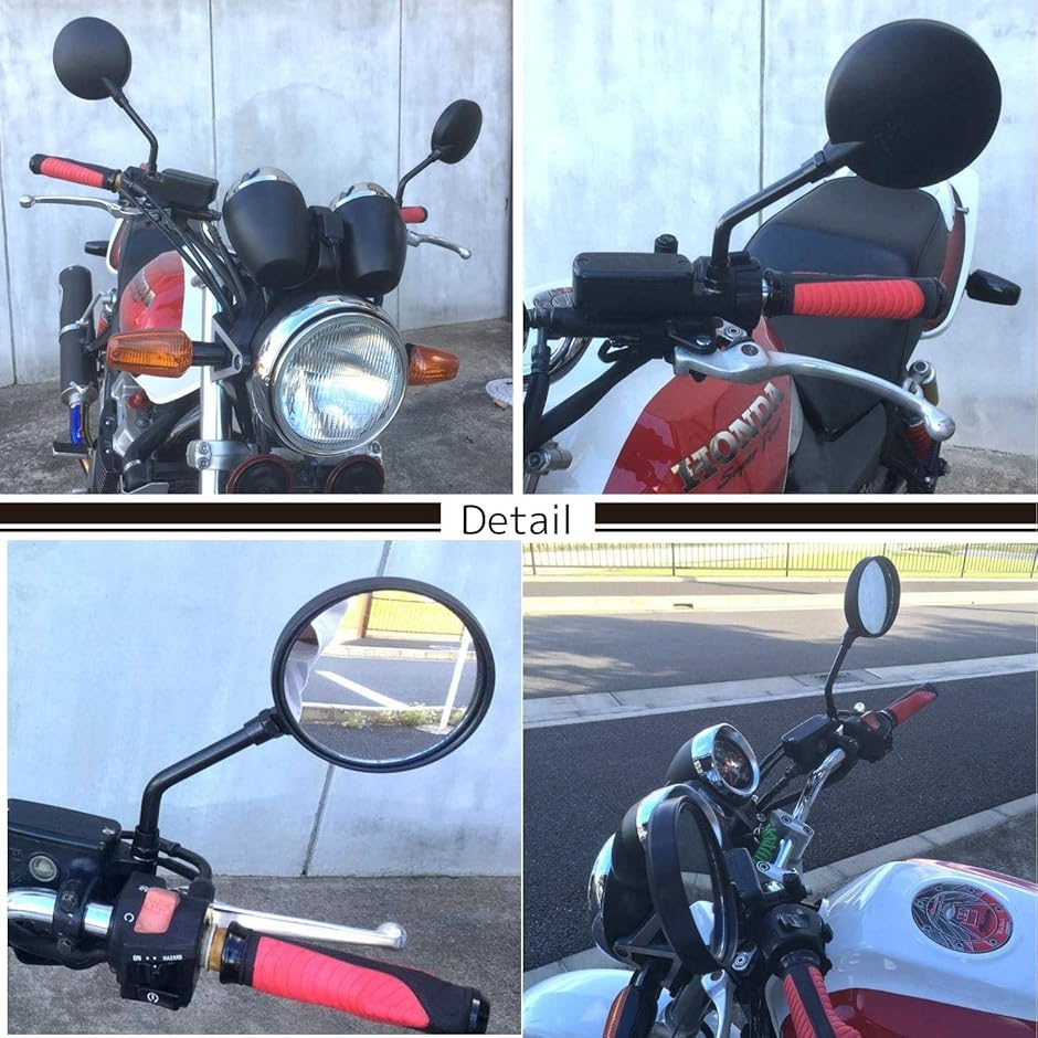 バイク ミラー ショート 汎用 左右2本セット 10mm 正ネジ Z2タイプ