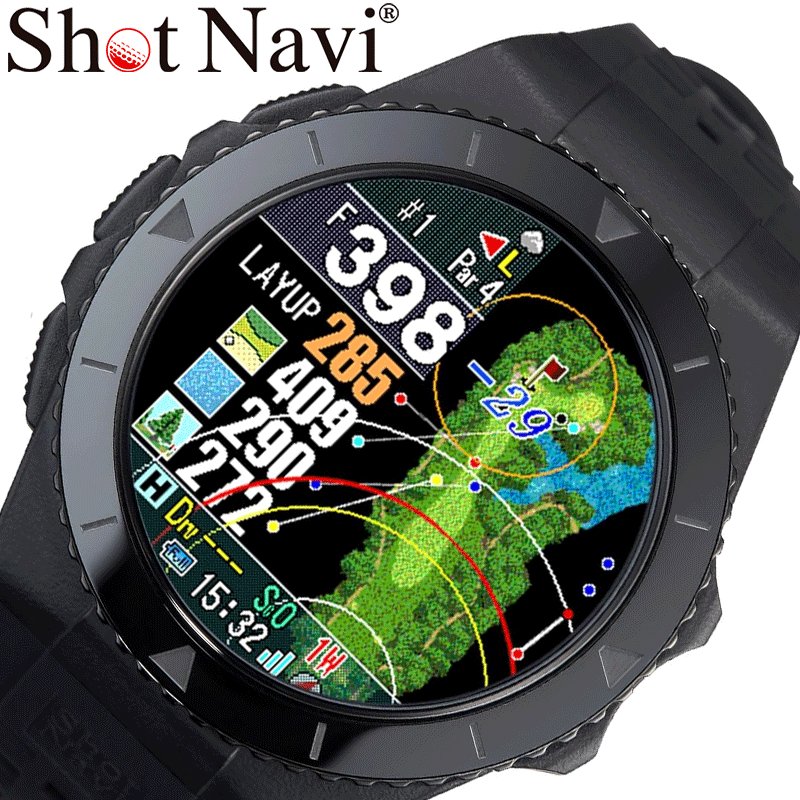 ショットナビ 腕時計 Shot Navi 時計 エクシード EXCEEDS ブラック 黒