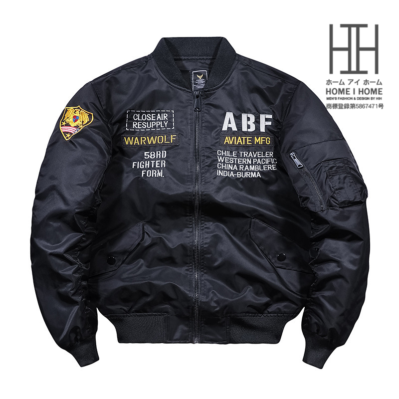 ホームアイホーム MA-1 ミリタリージャケット メンズ 刺しゅう
