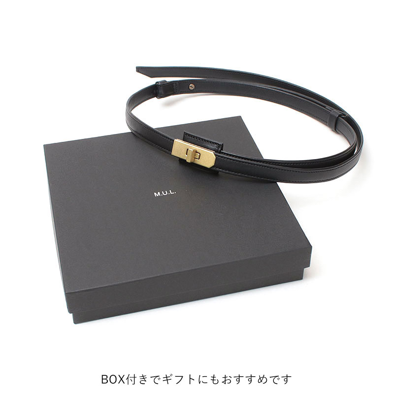 ベルト メンズ エムユーエル M.U.L. M-071 ブラックxマットゴールド 本