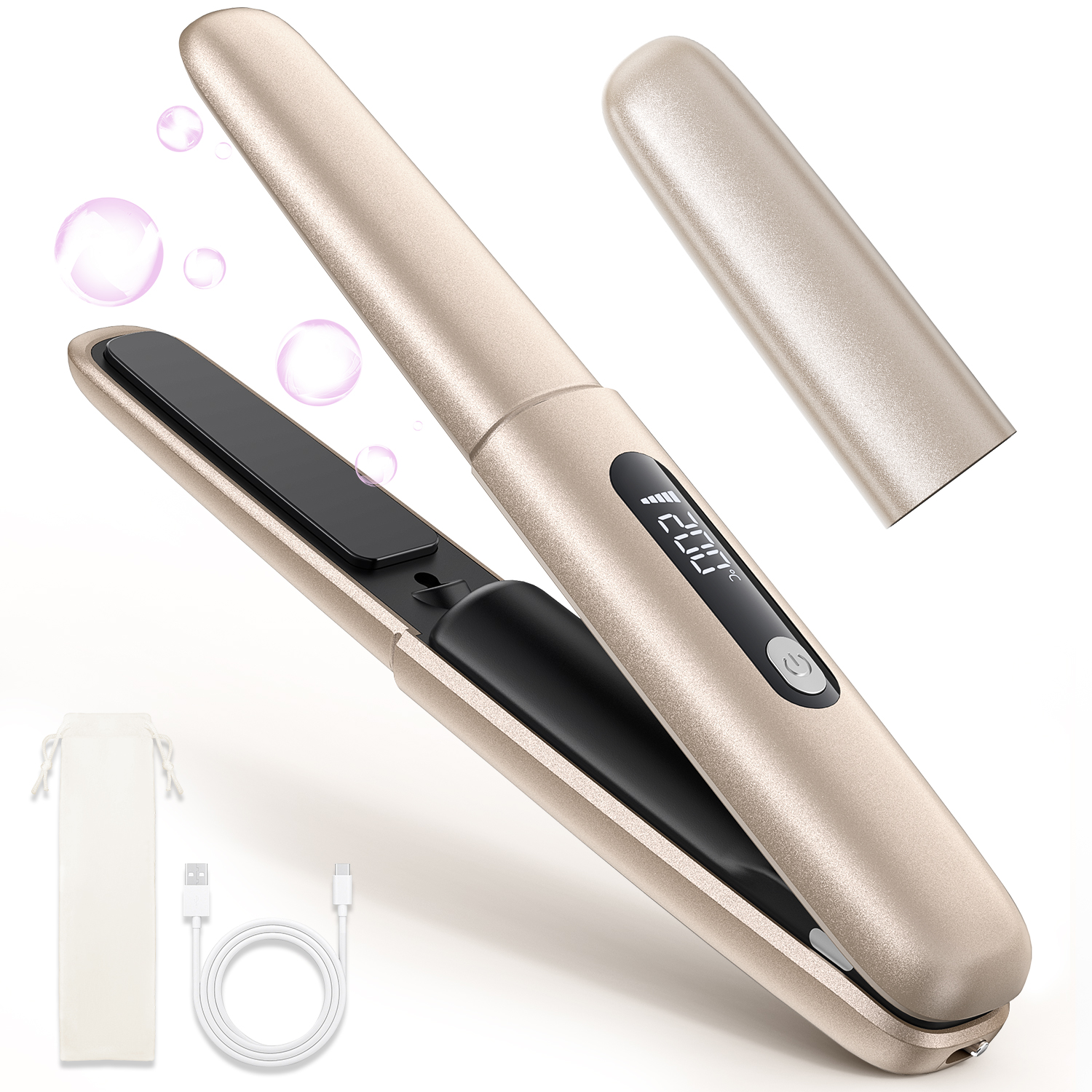 レビュー特典開催】 ヘアアイロン コードレス 充電式 USB ストレート