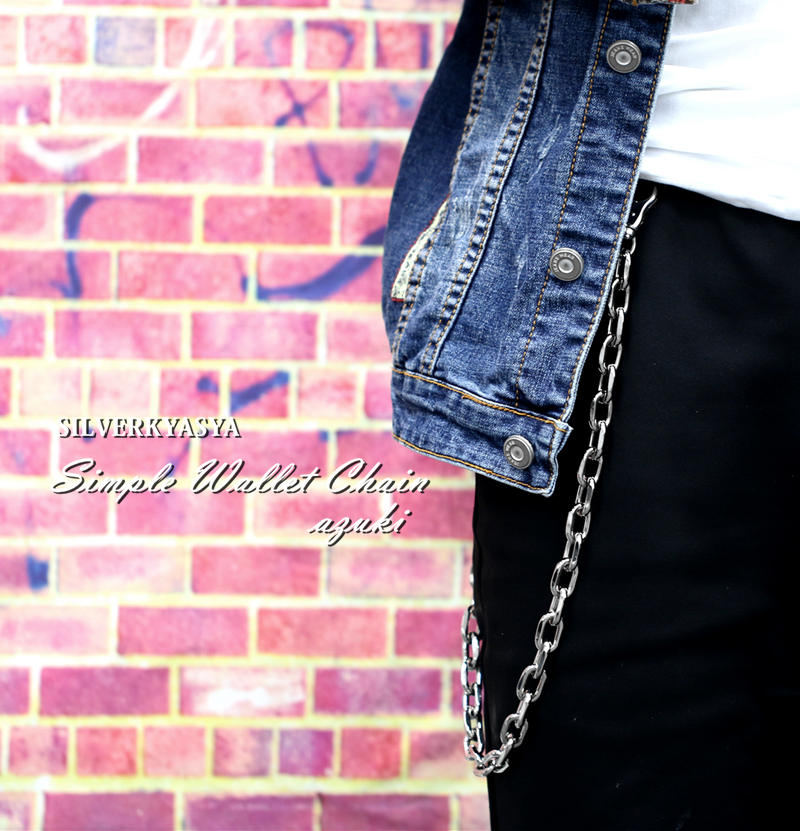 太幅 あずきチェーン ウォレットチェーン シルバー ブラック 銀 黒